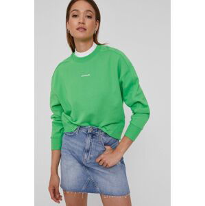 Mikina Calvin Klein Jeans dámská, zelená barva, hladká