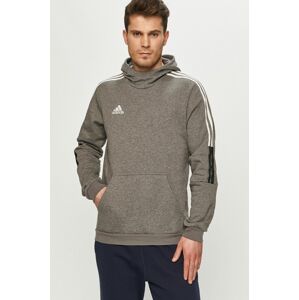 Mikina adidas Performance pánská, šedá barva, hladká