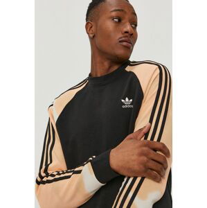 Bavlněná mikina adidas Originals pánská, černá barva, hladká