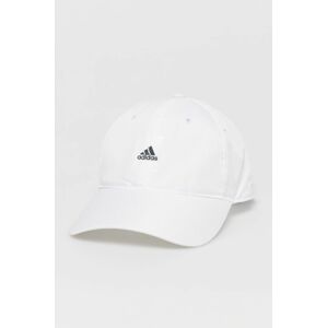 Čepice adidas bílá barva, s potiskem