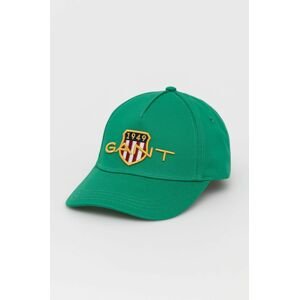 Čepice Gant zelená barva, s aplikací