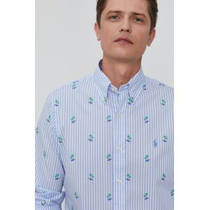 Bavlněné tričko Polo Ralph Lauren pánské, regular, s límečkem button-down