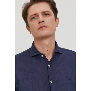 Košile Marc O'Polo pánská, tmavomodrá barva, regular, s italským límcem