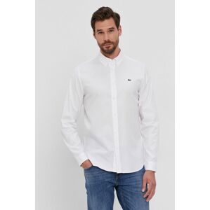 Košile Lacoste CH1843 pánské, bílá barva, regular, s límečkem button-down