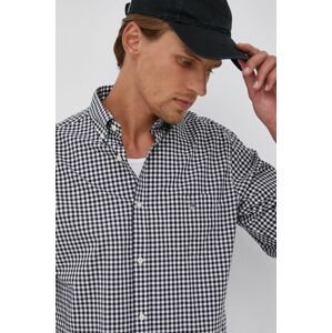 Košile Gant 3046700 pánská, černá barva, regular, s límečkem button-down