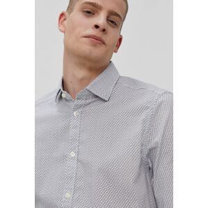 Košile Tom Tailor pánská, bílá barva, slim, s italským límcem