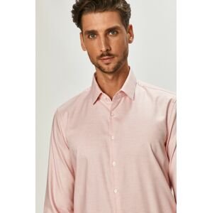 Košile Calvin Klein pánská, růžová barva, regular, s klasickým límcem