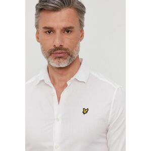 Košile Lyle & Scott pánská, bílá barva, slim, s klasickým límcem