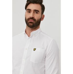Košile Lyle & Scott pánská, bílá barva, regular, s límečkem button-down