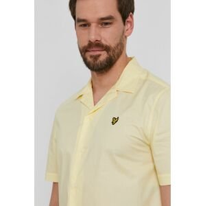 Košile Lyle & Scott pánské, žlutá barva, regular, s klasickým límcem