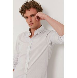 Košile Boss Casual pánská, bílá barva, slim, s límečkem button-down