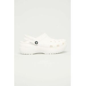Pantofle Crocs Classic Platform Clog dámské, bílá barva, 206750