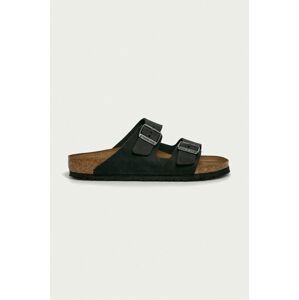 Nubukové pantofle Birkenstock Arizona černá barva