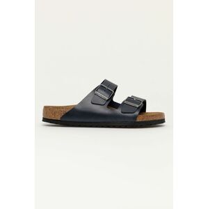 Kožené pantofle Birkenstock pánské, tmavomodrá barva