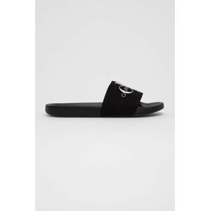 Pantofle Calvin Klein Jeans SLIDE MONOGRAM CO pánské, černá barva, YM0YM00061