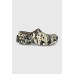 Pantofle Crocs zelená barva, CLASSIC.REALTREE.12132-khaki