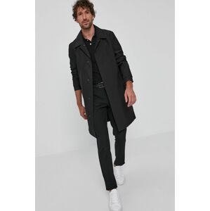 Kabát Karl Lagerfeld pánský, černá barva, přechodný