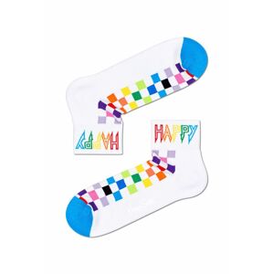 Happy Socks - Ponožky Rainbow Check 1/4 Crew