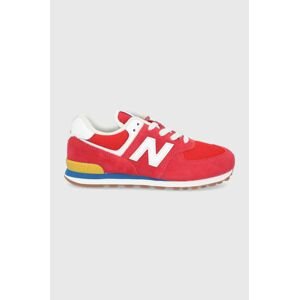 Dětské boty New Balance GC574HA2 červená barva