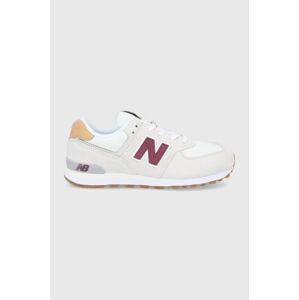 Dětské boty New Balance GC574NE2 krémová barva