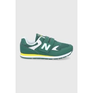 Dětské boty New Balance YV393BGR zelená barva