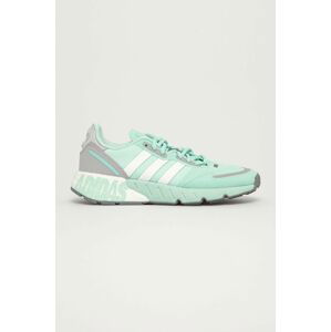 Boty adidas Originals FX6865 tyrkysová barva, na plochém podpatku