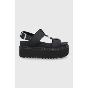 Kožené sandály Dr. Martens Francis dámské, černá barva, na platformě, DM26525001.Francis-Black