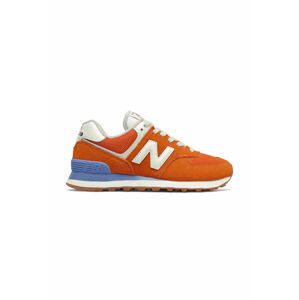 Boty New Balance oranžová barva, na plochém podpatku