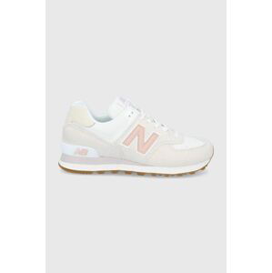 Boty New Balance WL574NR2 průhledná barva, na plochém podpatku