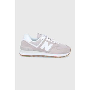 Boty New Balance WL574PA2 žlutá barva, na plochém podpatku