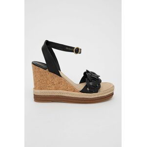Kožené sandály Gant Ivalice dámské, černá barva, na klínku