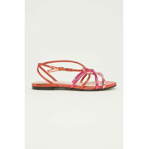 Kožené sandály Marciano Guess dámské, růžová barva