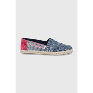 Espadrilky Toms Floral Hmong tmavomodrá barva