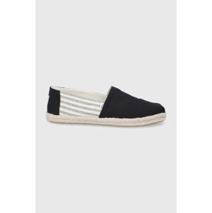 Espadrilky Toms University Stripes černá barva