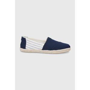 Espadrilky Toms University Stripes tmavomodrá barva