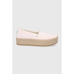 Espadrilky Toms Canvas Valencia béžová barva, na platformě