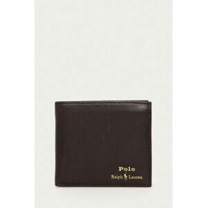 Kožená peněženka Polo Ralph Lauren pánská, hnědá barva