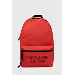 Batoh Calvin Klein pánský, červená barva, velký, s aplikací