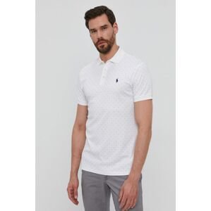 Polo tričko Polo Ralph Lauren pánské, bílá barva, vzorované