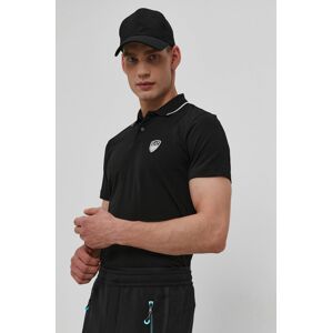 Polo tričko EA7 Emporio Armani pánské, černá barva, s aplikací