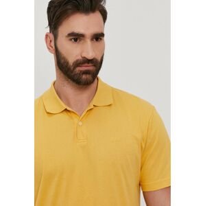 Polo tričko GAP pánské, žlutá barva, hladké