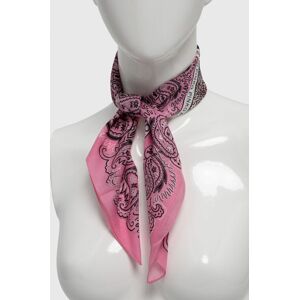 Bandana Pinko dámská, růžová barva, vzorovaná