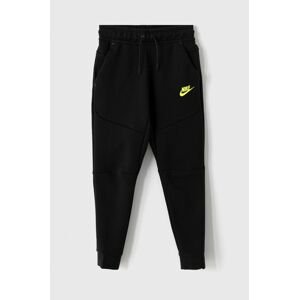 Dětské kalhoty Nike Kids černá barva, hladké