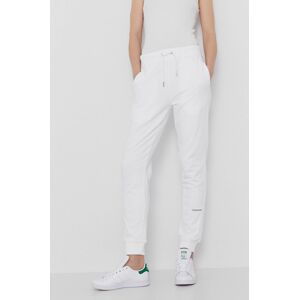 Kalhoty Calvin Klein Jeans dámské, bílá barva, hladké