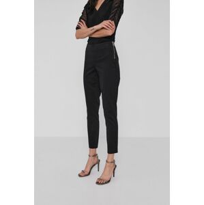 Kalhoty Dkny dámské, černá barva, jednoduché, high waist