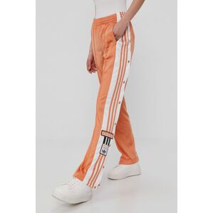 Kalhoty adidas Originals dámské, oranžová barva, s aplikací