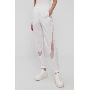 Kalhoty Nike Sportswear dámské, bílá barva, jogger, medium waist