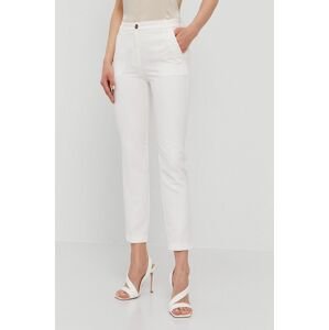 Kalhoty Pinko dámské, bílá barva, jednoduché, medium waist