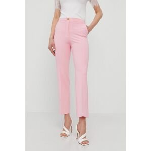 Kalhoty Pinko dámské, růžová barva,
