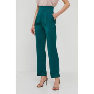 Kalhoty Pinko dámské, zelená barva, široké, high waist